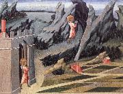 Giovanni di Paolo Johannes Doparen drar sig tillbaka till oknen oil on canvas